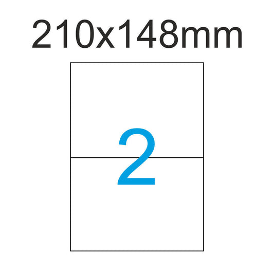 Etiketten 210 x 148 mm auf DIN A4 Bogen Selbstklebend Aufkleber Weiß