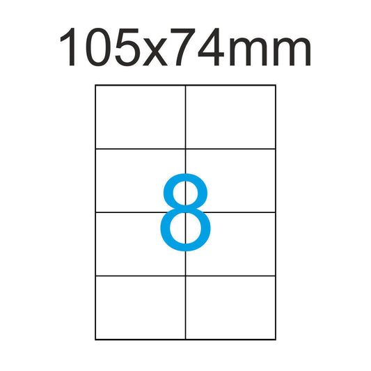 3200 Etiketten 105 x 74 mm auf DIN A4 Bogen Selbstklebend - 400 Blatt - Weiß