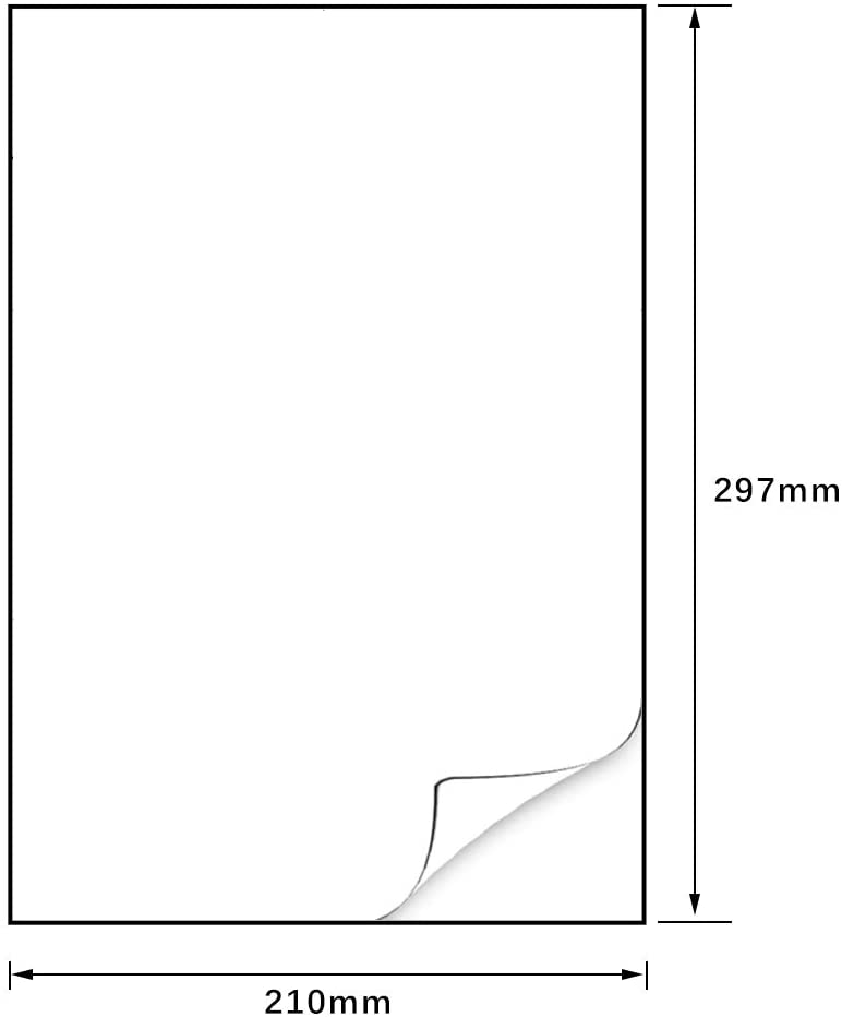 10 Etiketten 210 x 297 mm auf DIN A4 Bogen Selbstklebend - 10 Blatt - Weiß