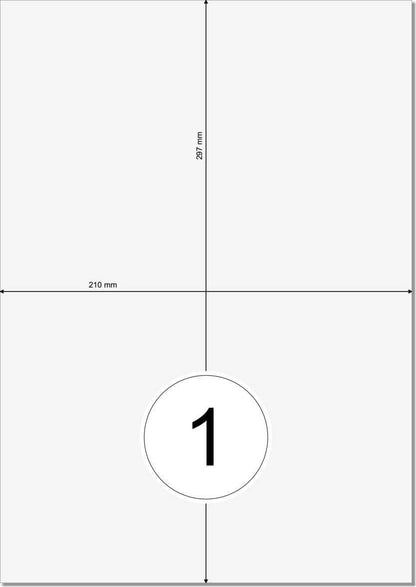 200 Etiketten 210 x 297 mm auf DIN A4 Bogen Selbstklebend - 200 Blatt - Weiß